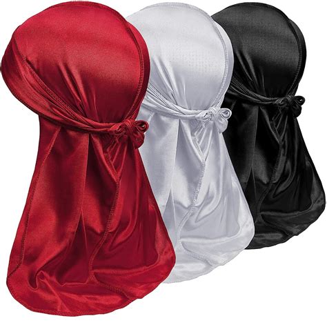 Clothing Shoes And Jewelry 3pcs Silky Durags Pack For Men Waves Award 1