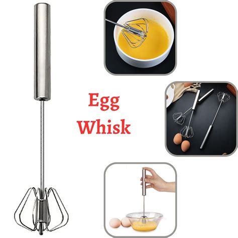 Eggs Whisk Stainless Steel Eggbeater Rotary Whisk Blender Easy Baking