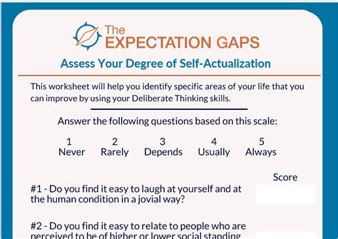 Worksheets The Expectation Gaps