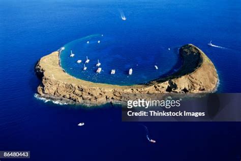 Aerial View Of Molokini Island Hawaii High-Res Stock Photo - Getty Images