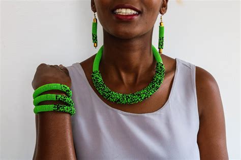 Afrikanische Perlen Halskette Afrikanischen Schmuck Frauen Etsy