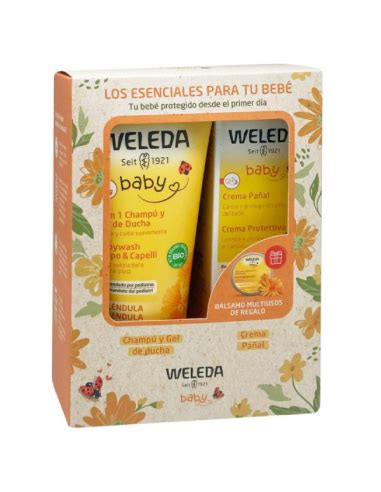 WELEDA CALENDULA CHAMPU Y GEL DE DUCHA 200 ML CREMA PAÑAL 75 ML PACK