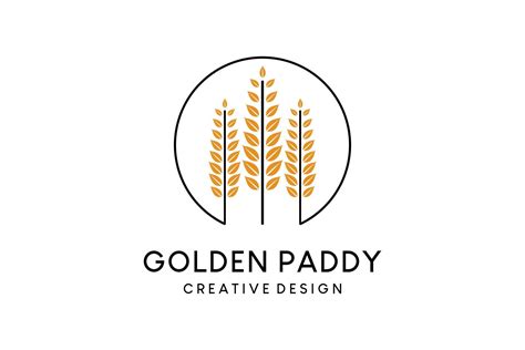 Paddy logo design with minimalist concept, paddy vector illustration ...