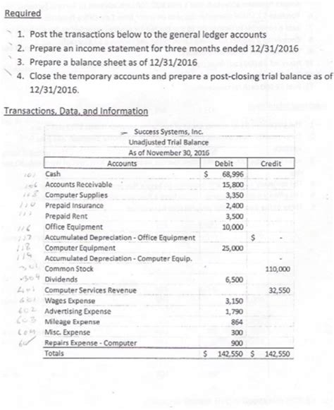 General Ledger Practice Exercises