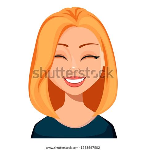 Face Expression Woman Blond Hair Laughing Stock Vector Royalty Free