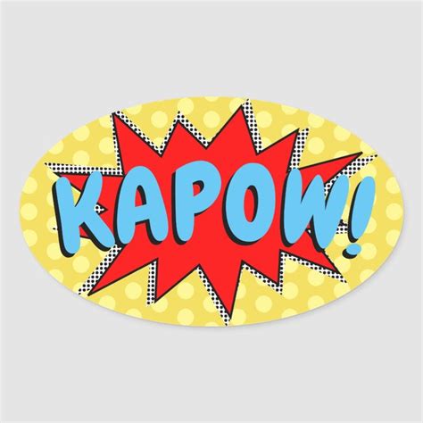 Create Your Own Comic Book Sound Effects Oval Sticker Zazzle