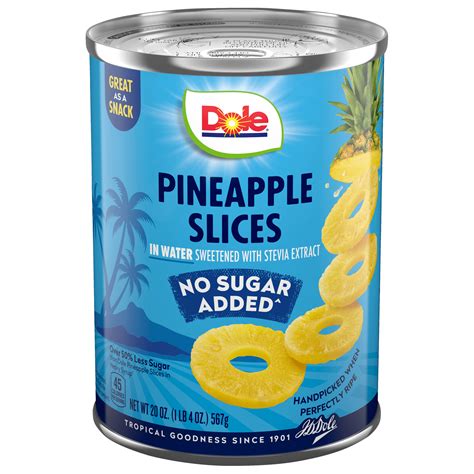 Dole No Sugar Added Pineapple Slices In Water Oz Can Walmart