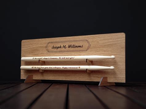 Personalized Drumsticks With Wooden Display Light Engraved Drumsticks