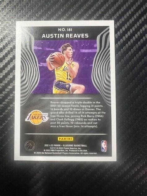 2 2021 22 Panini Illusions Austin Reaves Reeves Rookie Card RC 181