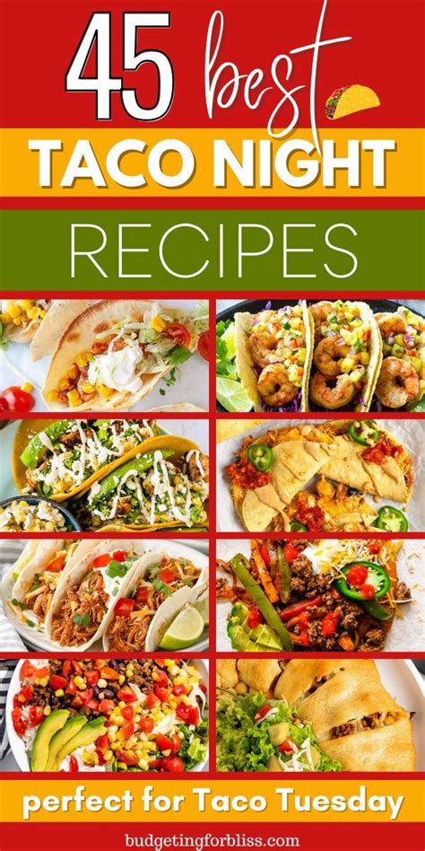 45 Easy Taco Night Recipes Budgeting For Bliss In 2024 Easy Taco Recipes Taco Dinner Cheap