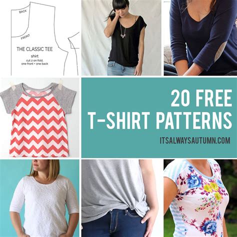 20 Free T Shirt Patterns You Can Print Sew At Home T Shirt Sewing