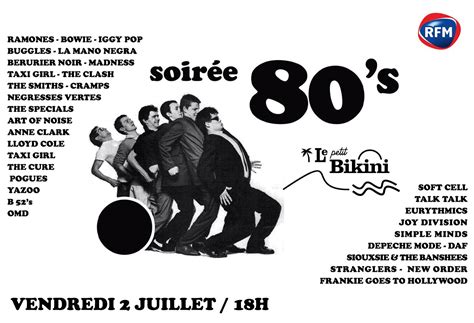 Vendredi 2 juillet 2021 Soirée Années 80 mix Le Petit Bikini Le Bikini