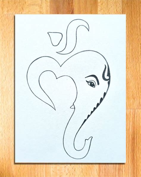 God Ganesha Drawing for Ganesh Chaturthi | Simple Drawing of God ...