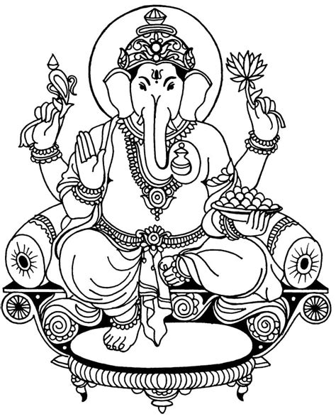 Lord Ganesha Coloring Pages