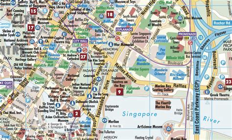 Singapore Mappa Della Citt Plastificata