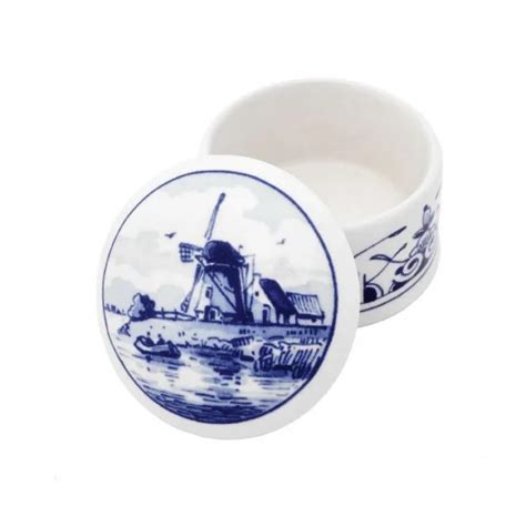 Royal Delft Royal Delft Delfts Blauw Doosje Rond Met Molen