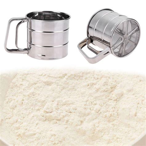 Handheld Flour Shaker Stainless Steel Mesh Sieve Cup Icing Sugar Bake