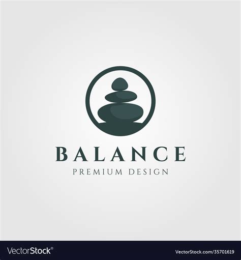 Circle Stone Balance Logo Design Royalty Free Vector Image