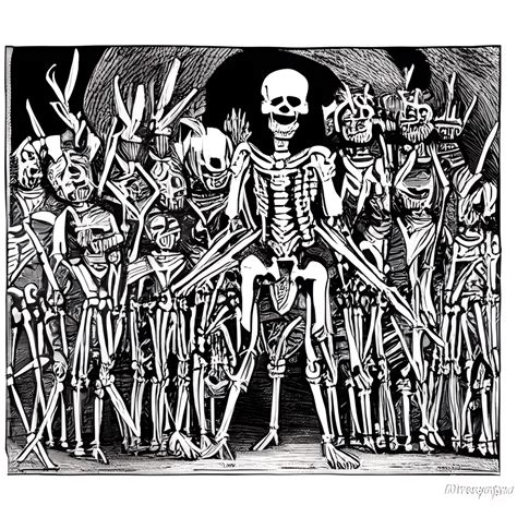 Ravana Skeleton with 10 Heads · Creative Fabrica