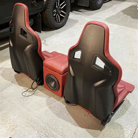 Recaromuirinter Burgundy Red 6 Seat Leather Interior Heated Recaro Front Seats 500w Sub