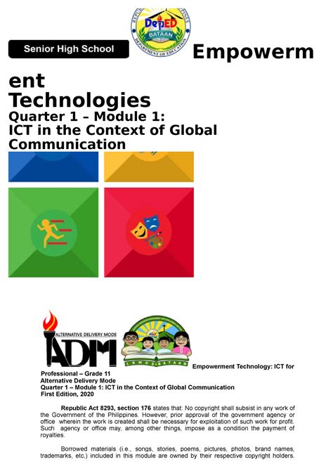 Etech M E Tech Module Empowerm Ent Technologies Quarter