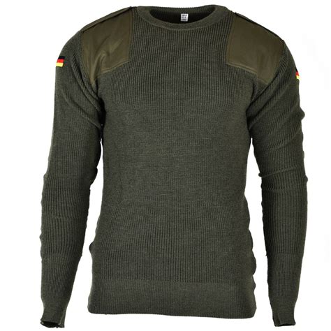 Genuine German Army Pullover Commando Jumper Green Olive Sweater Wool New