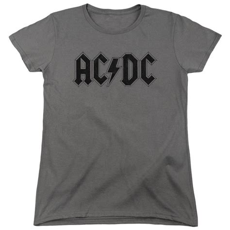 Ac Dc Logo Gray Womens T Shirt Grey Tee Shirt T Shirts For Women