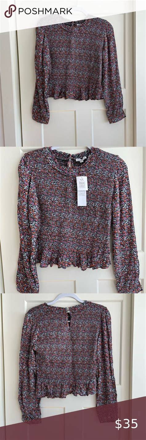 Patrons Of Peace Floral Smock Top Size L Nwt High Waist Jeans High