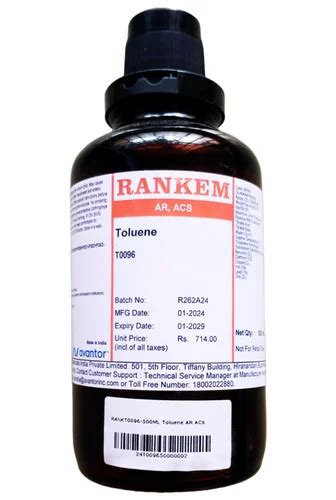 Rankem Toluene Ar Acs Ml Cas No Liquid At