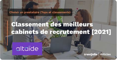 Classement des meilleurs cabinets de recrutement 2021 Altaïde