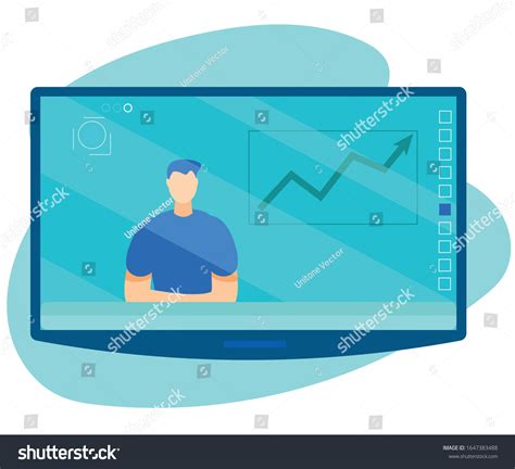 Cartoon Announcer Male Character On Tv Stock Vector (Royalty Free ...