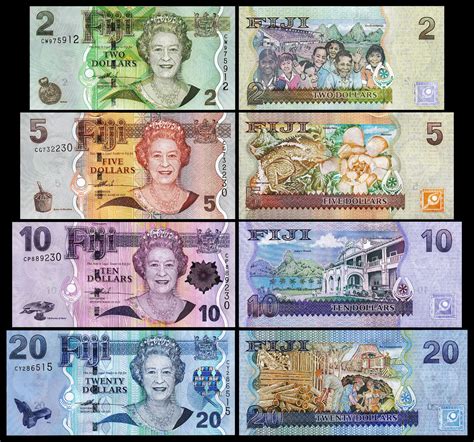 Fiji 4 Pcs Set 2 5 10 20 Dollars 2007 Unc P 109a 110a 111a 112a Qe