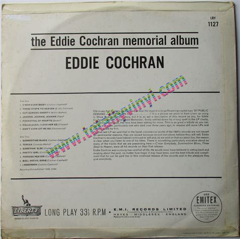 Totally Vinyl Records || Cochran, Eddie - The Eddie Cochran memorial ...