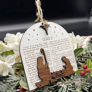 Luke 2 Bible Verse Wooden Ornament Christmas Ornament Handmade Ornament