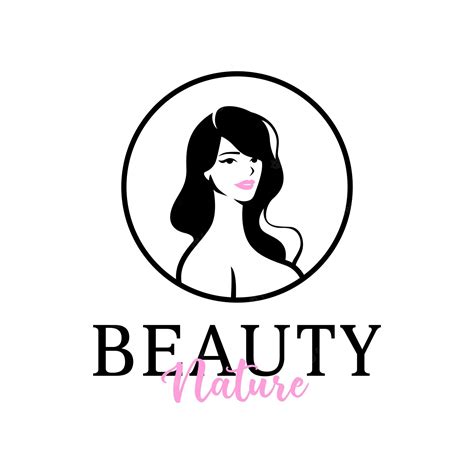 Plantilla De Logotipo De Belleza Natural Con Silueta De Mujer Vector