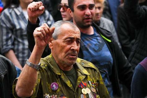 YEREVAN ARMENIA MAY 4 2022 Protesters Take Part In A Rally Calling