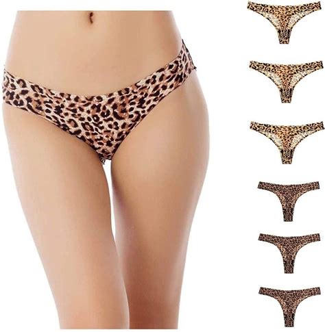 Tangas Mujer Leopardo Pack De 6 Sexy Algodon Estetica Sin Costuras 2