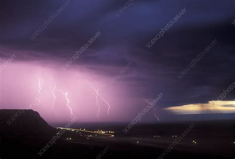 Cloud to Ground Lightning - Stock Image - C017/4375 - Science Photo Library