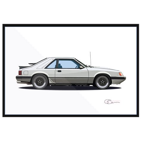 85 Ford Mustang SVO Turbo Silver – J7Artwork