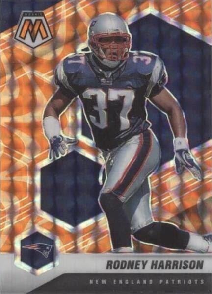 2021 Panini Mosaic Mosaic Reactive Orange Prizm 136 Rodney Harrison