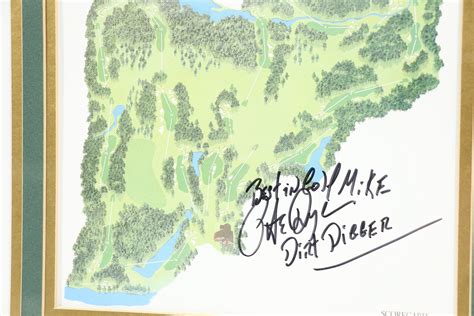 Lot Pete Dye Autographed Framed Scorecard