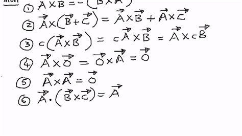 Vectors In 3d Algebraic Properties Of Cross Product Youtube