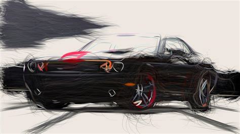 Dodge Challenger Rallye Redline Draw Digital Art By Carstoon Concept