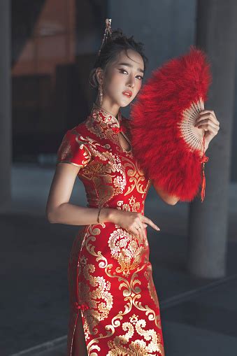 Beautiful Lady In Chinese Traditional Costume Chinese New Year Theme