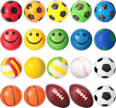 Pieces Mini Stress Balls Soft Foam Sports Balls Bouncy Fidget Balls for ...