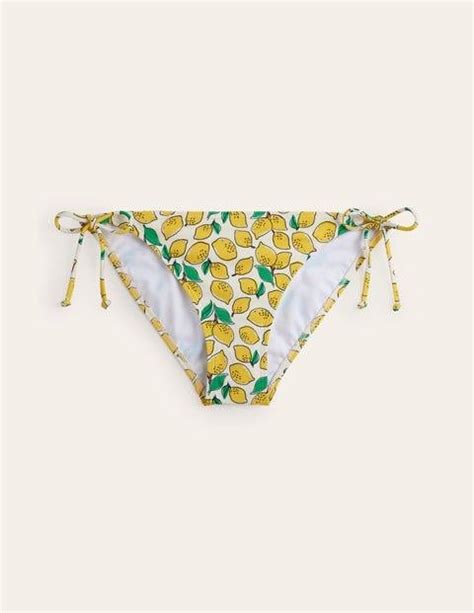 Boden Symi String Bikini Bottoms Ivory Lemons In Metallic Lyst