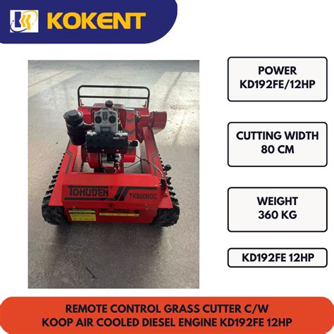 Remote Control Grass Cutter C W Koop Air Cooled Diesel Engine Kd12fe 12hp