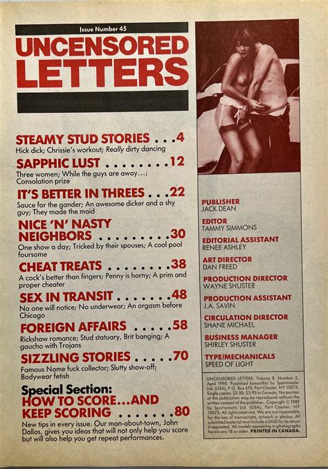 Uncensored Letters 45 April 1990 Adult Letters Booklet Vm16