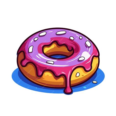 Premium Vector Floating Melted Doughnut Cartoon Vector For Tshirt Design