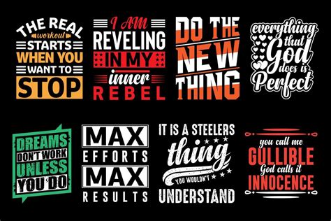 Typography T Shirt Design Bundle Free Vector Element Graphic